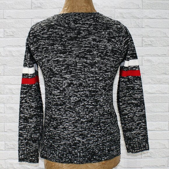 ITS OUR TIME Sweater Christmas Sequin Holiday Gray Marled Red Green Large - Picture 4 of 11